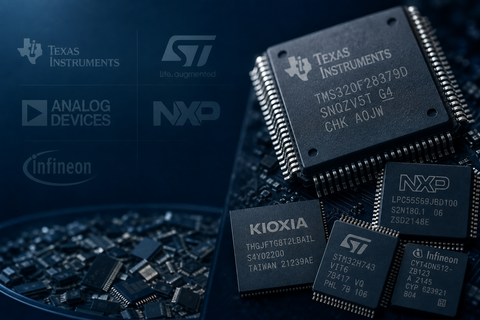 Premium MCU and flash ICs with major semiconductor brand logos